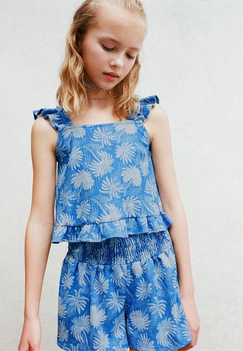 MANGO - Shorts Palmera - Medium Blue