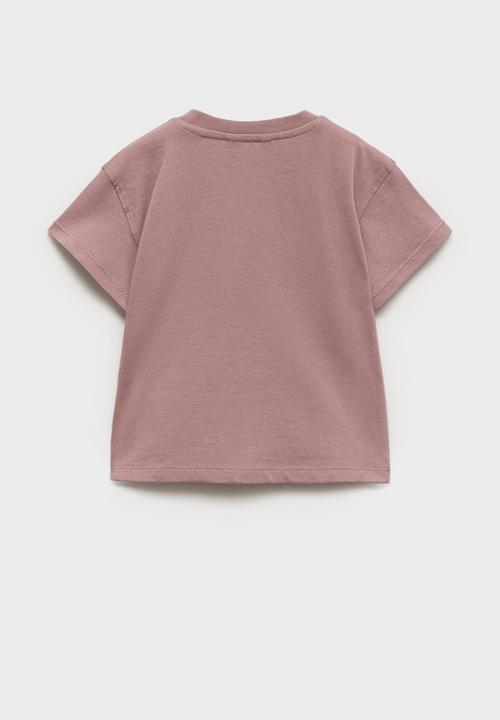 MANGO - T-shirt pointy - light pastel pink