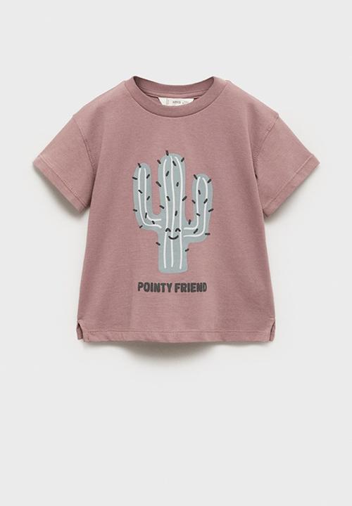 MANGO - T-shirt pointy - light pastel pink