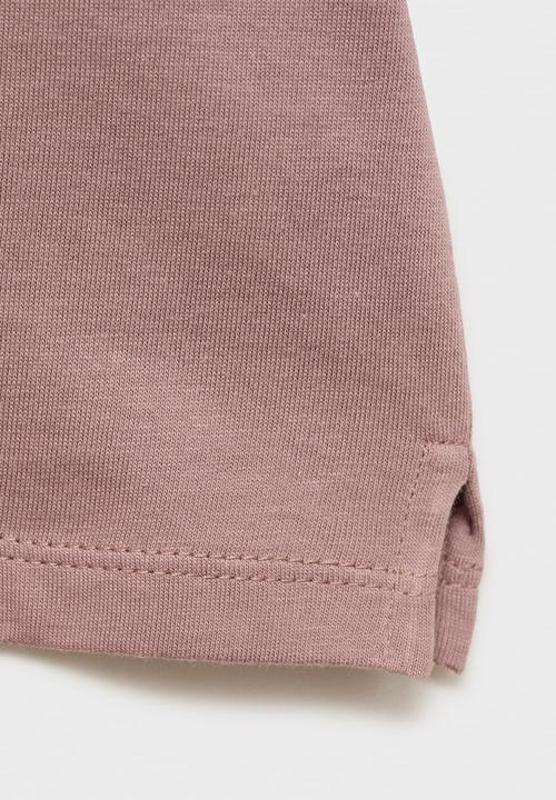 MANGO - T-shirt pointy - light pastel pink
