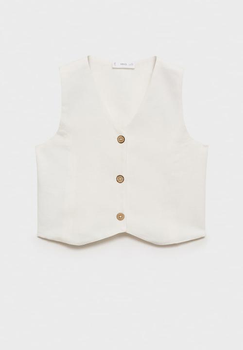 MANGO - Vest charles - white
