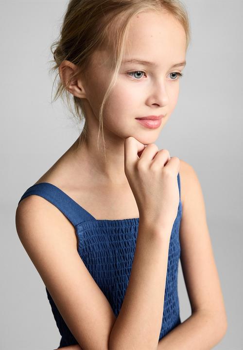 MANGO - Dress smock - medium blue