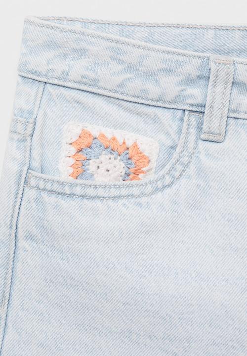 MANGO - Shorts dhalia - open blue
