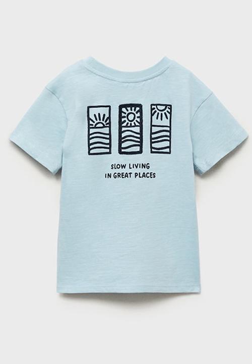 MANGO - T-shirt sunrise - light pastel blue