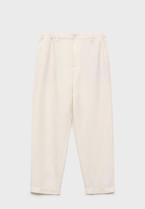 MANGO - Trousers RUSTIC - Light Beige