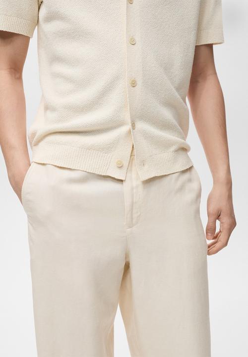 MANGO - Trousers RUSTIC - Light Beige