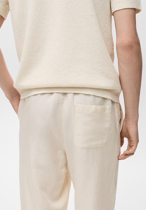 MANGO - Trousers RUSTIC - Light Beige