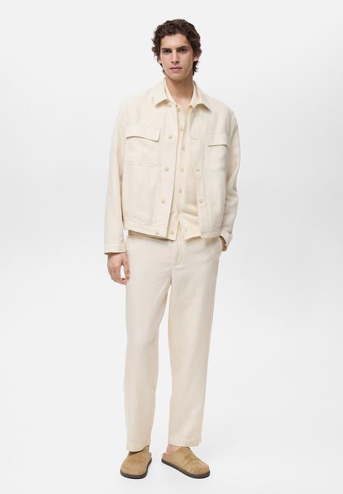 MANGO - Trousers RUSTIC - Light Beige