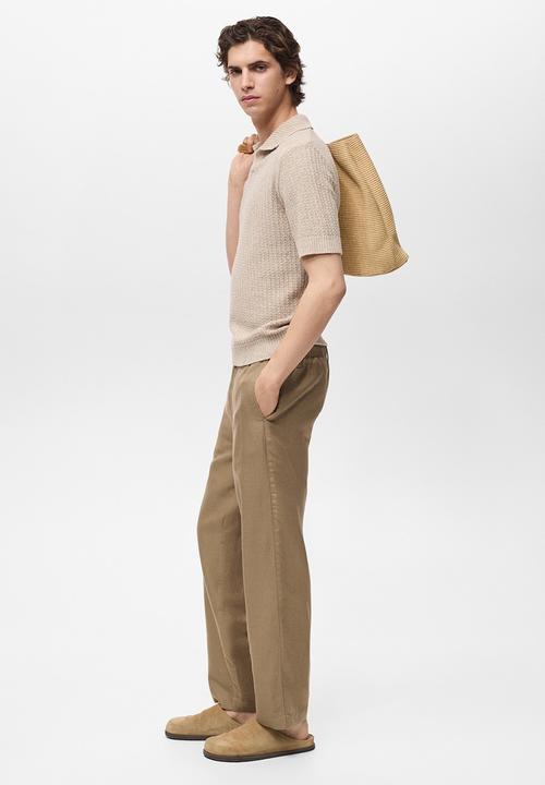 MANGO - Trousers RUSTIC - Dark Yelow