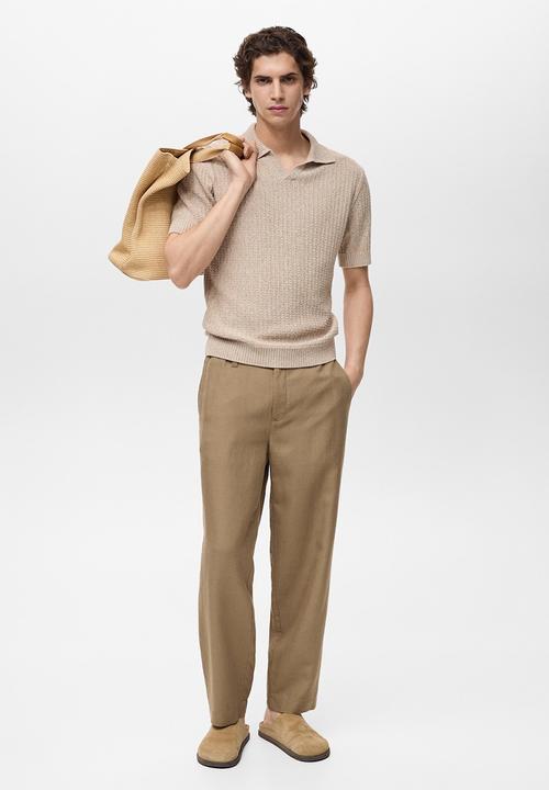 MANGO - Trousers RUSTIC - Dark Yelow