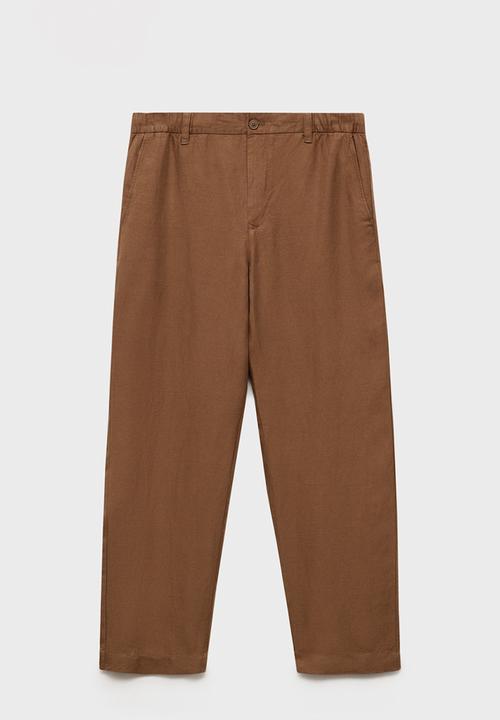 MANGO - Trousers RUSTIC - Medium Brown