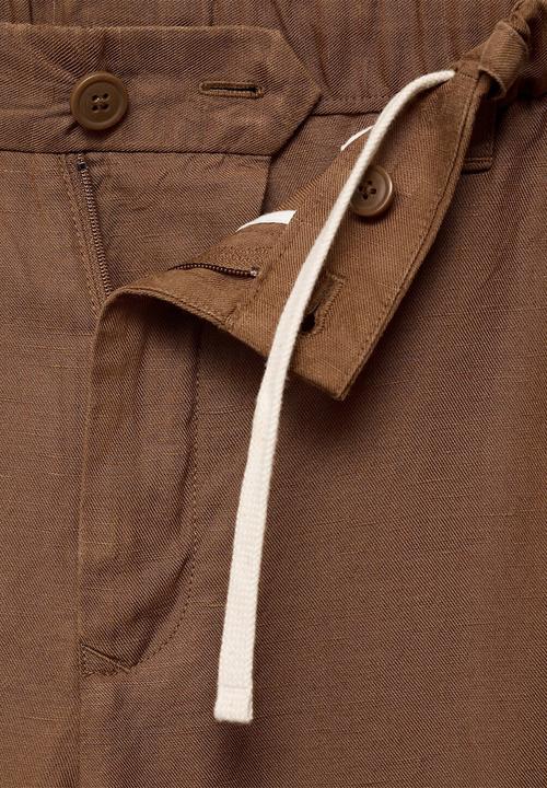 MANGO - Trousers RUSTIC - Medium Brown