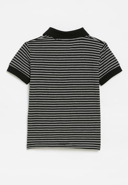 Pop Candy - Striped golfer - black & white