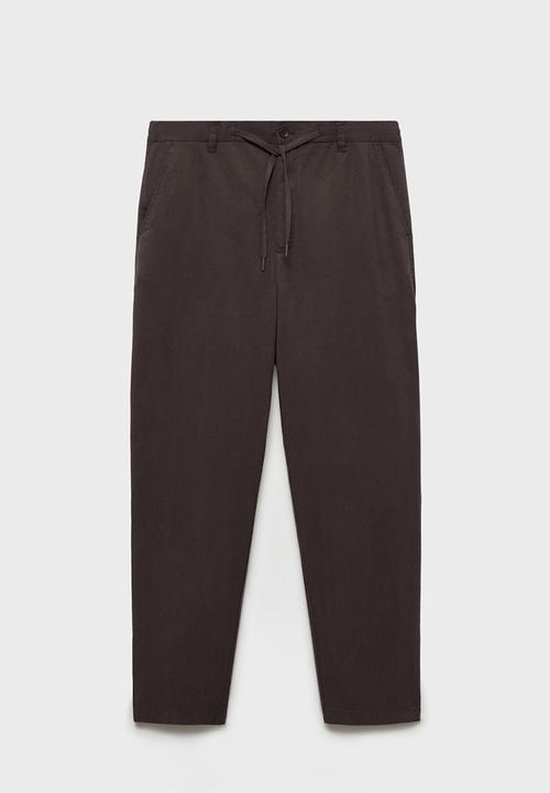 MANGO - Trousers LAVE - Dark Brown