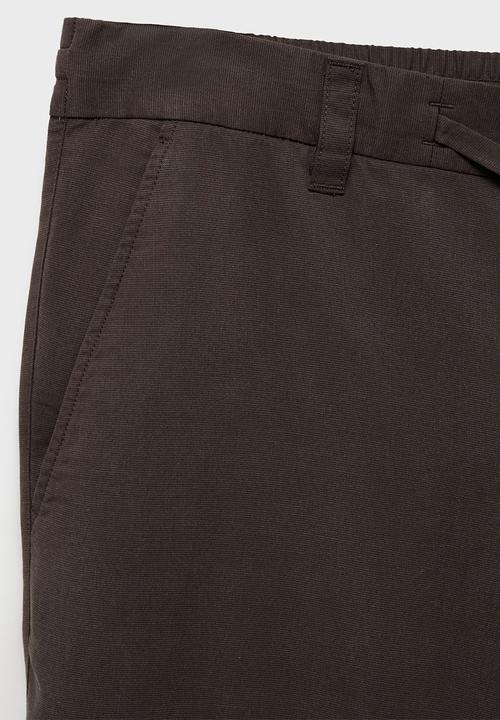 MANGO - Trousers LAVE - Dark Brown