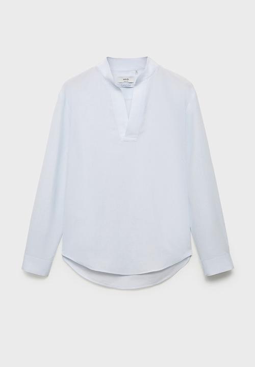 MANGO - Shirt NANTES - Light/Pastel Blue