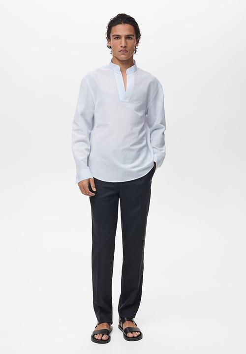 MANGO - Shirt NANTES - Light/Pastel Blue