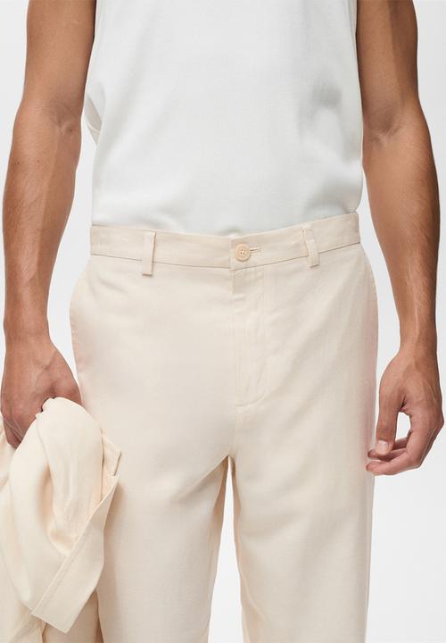 MANGO - Trousers RUSTIC - Light Beige
