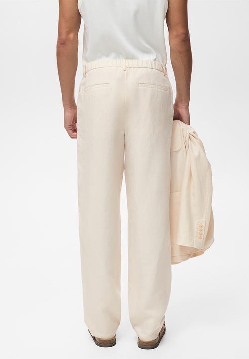 MANGO - Trousers RUSTIC - Light Beige