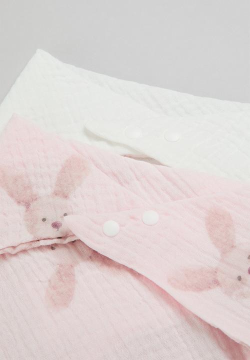 Pop Candy - 2 Pack bib - pink & white
