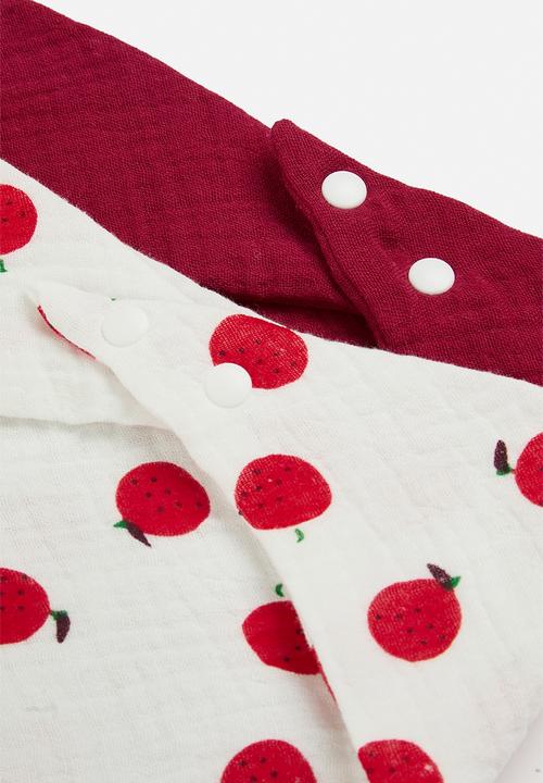 Pop Candy - 2 pack bib - red/white/aop