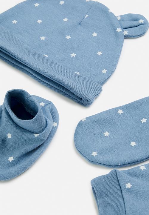 Pop Candy - Beanie, mitten & sock set - blue
