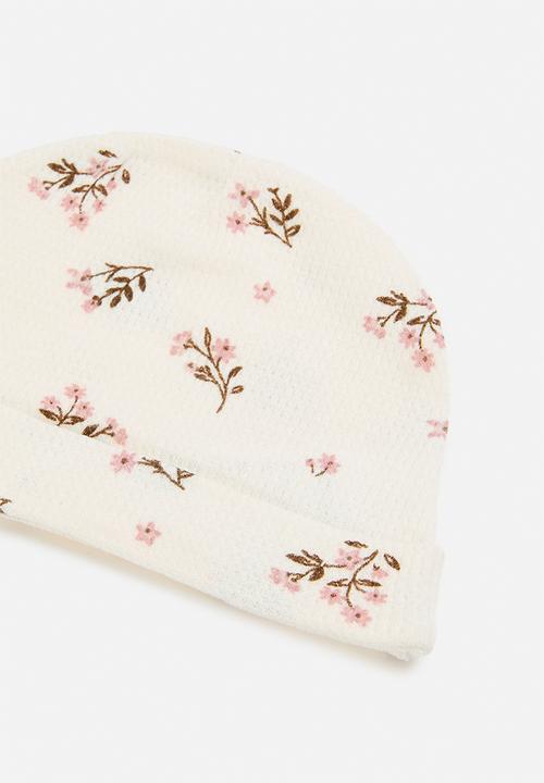 Pop Candy - 3 Pack beanie set-pink & ecru