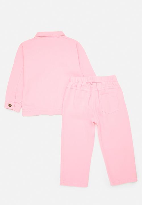 Pop Candy - Trucker jacket and pants set - pink