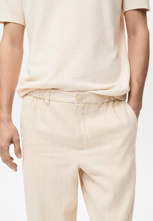 MANGO - Trousers CARBOP - Light Beige