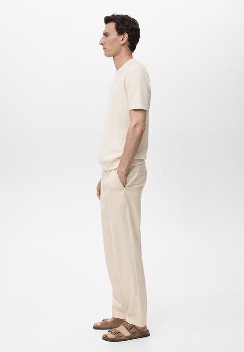 MANGO - Trousers CARBOP - Light Beige