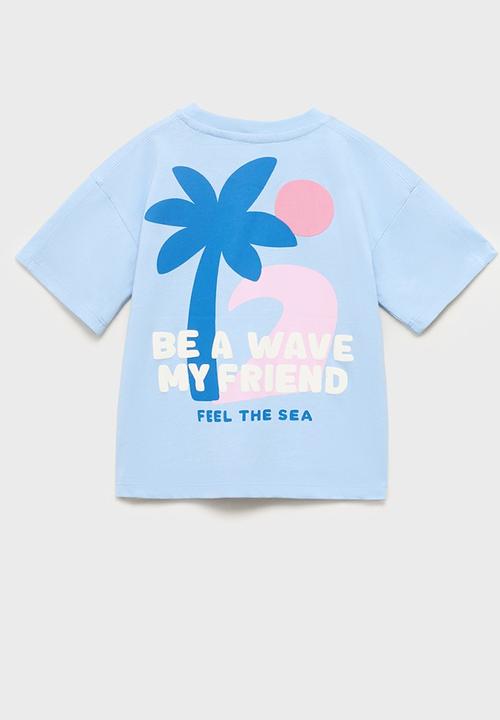MANGO - T-Shirt Myfriend - Light Pastel Blue