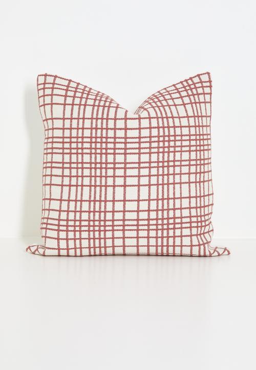 Grid jacquard cushion cover - Rust