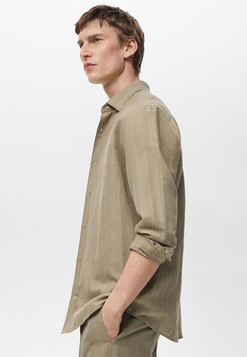 MANGO - Shirt RUG - Khaki