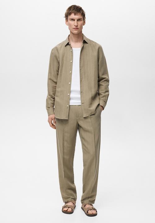 MANGO - Shirt RUG - Khaki