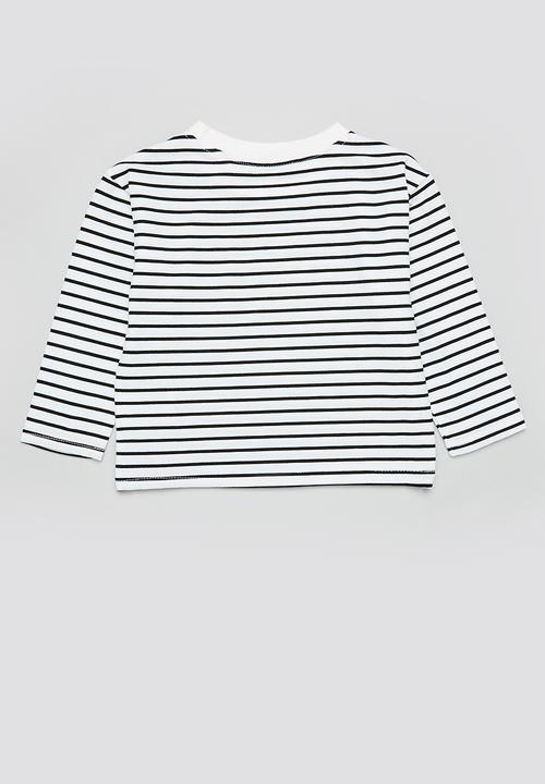 Pop Candy - Stripe tee - white & black