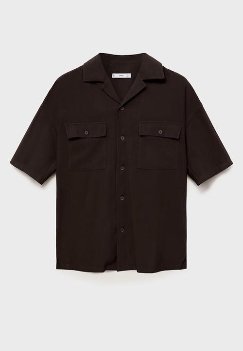 MANGO - Shirt MALAGA1 - Dark Brown