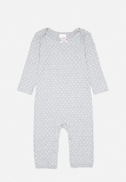 Pop Candy - 3 pc romper set - grey/multi/pink