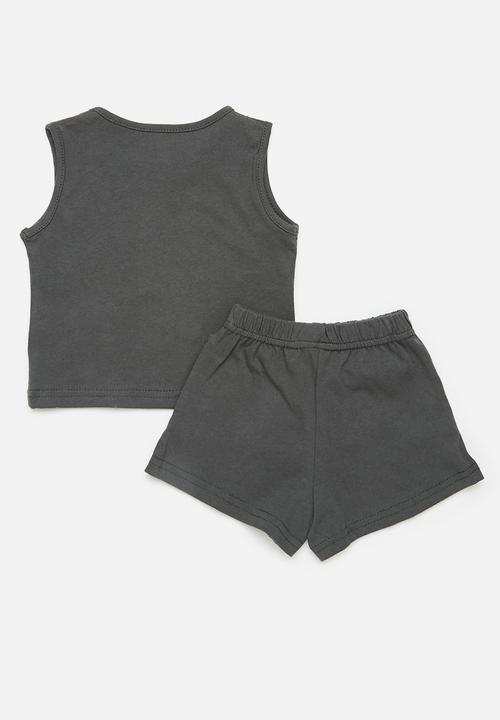 Pop Candy - Tee & short set - charcoal