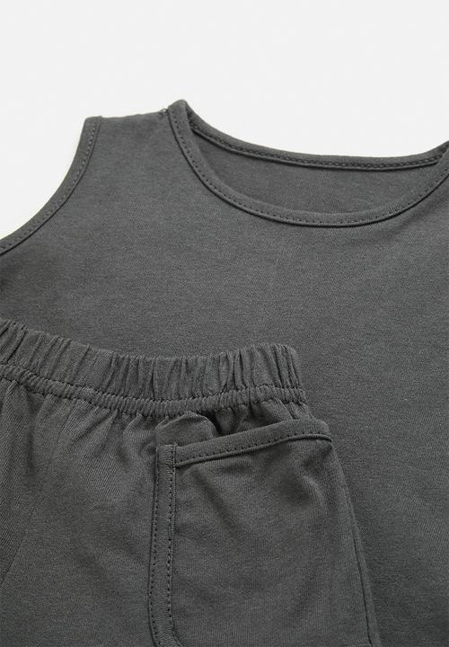 Pop Candy - Tee & short set - charcoal