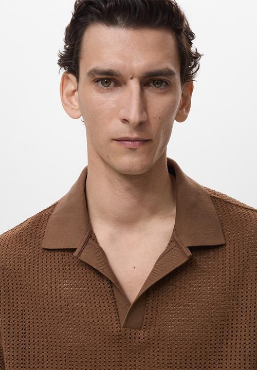 MANGO - Poloshirt BARDENA - Medium Brown