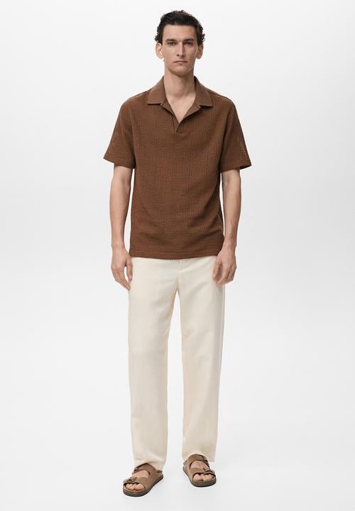 MANGO - Poloshirt BARDENA - Medium Brown