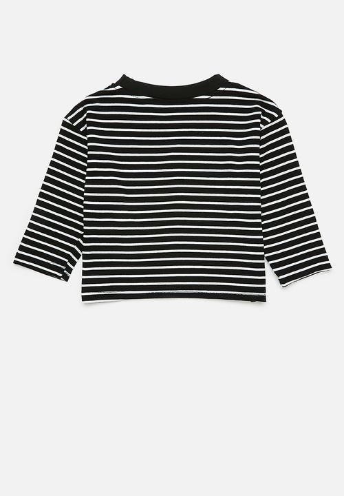 Pop Candy - Stripe tee - black & white