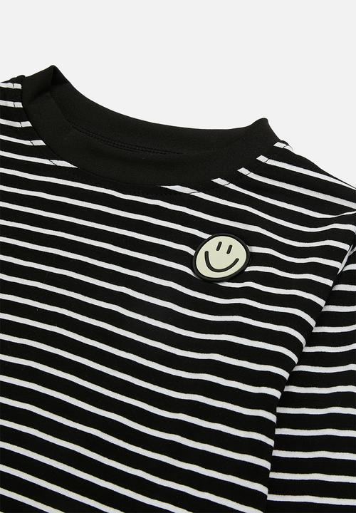 Pop Candy - Stripe tee - black & white