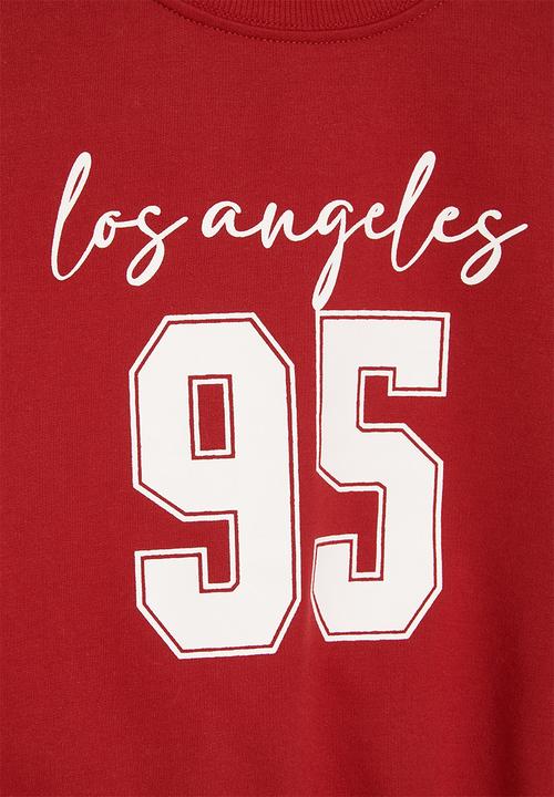 Pop Candy - Printed sweat top-red
