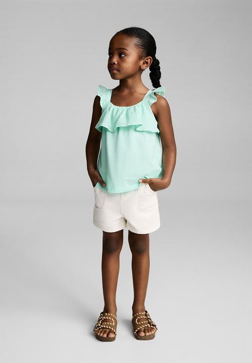 MANGO - T-shirt moni - light pastel green