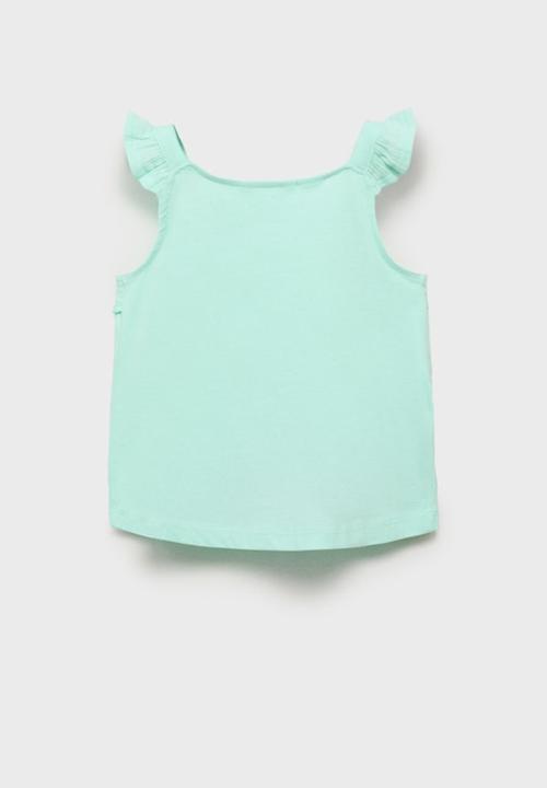 MANGO - T-shirt moni - light pastel green