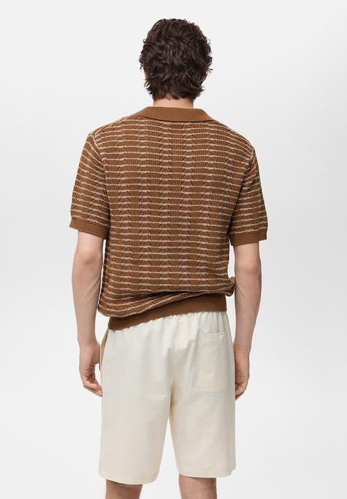 MANGO - Poloshirt PUIG - Medium Brown