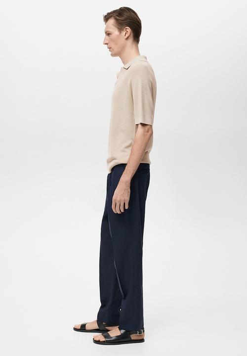 MANGO - Poloshirt LINO - Light Pastel Brown