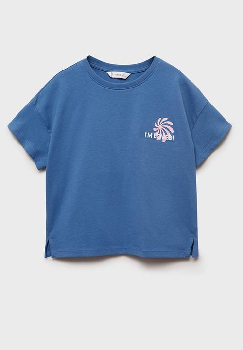 MANGO - T-Shirt Loved - Medium Blue