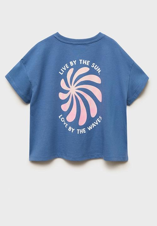 MANGO - T-Shirt Loved - Medium Blue